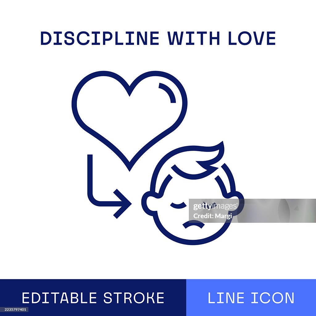 Discipline With Love Single Line Icon