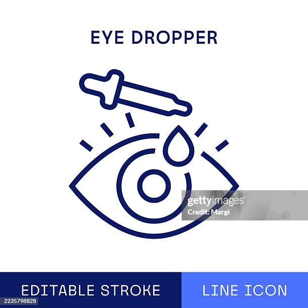 eye dropper single line icon - eye drop stock illustrations