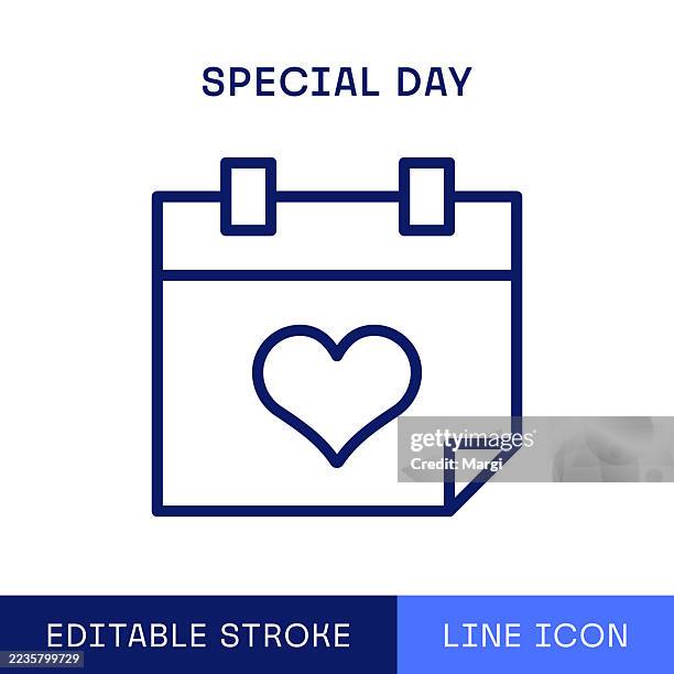 special day single line icon - save the date stock illustrations