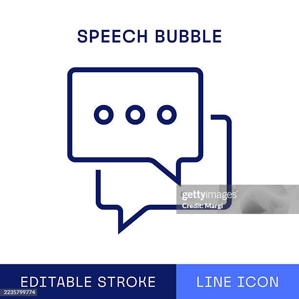 speech bubble single line icon - speech bubble icon editable stock illustrations