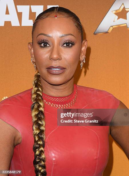 Mel B arrives at the "America's Got Talent" Season 20 Semifinals Red Carpet at Hotel Dena on September 16, 2025 in Pasadena, California.