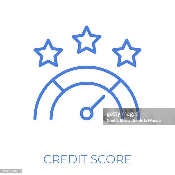 credit score editable stroke vector illustration - credit score stock illustrations