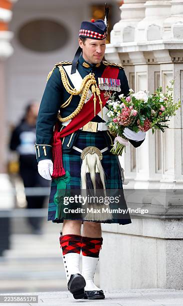 Lieutenant Colonel Jonny Thompson attends Katharine, Duchess of Kent's Requiem Mass service at Westminster Cathedral on September 16, 2025 in London,...