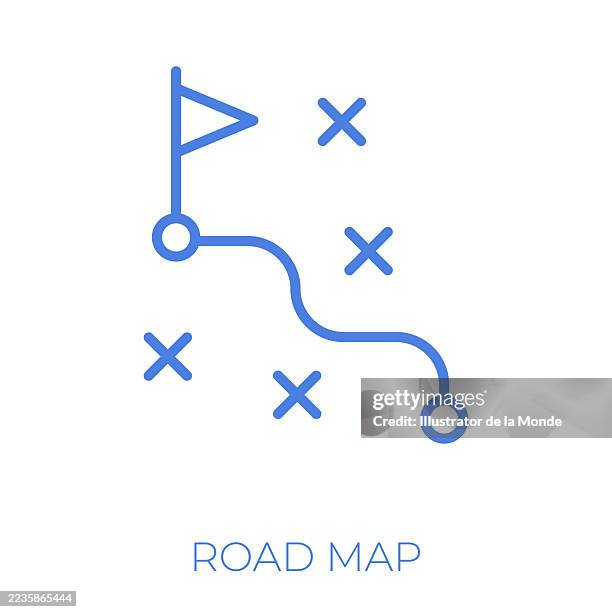 road map editable stroke vector illustration - road map icon stock illustrations