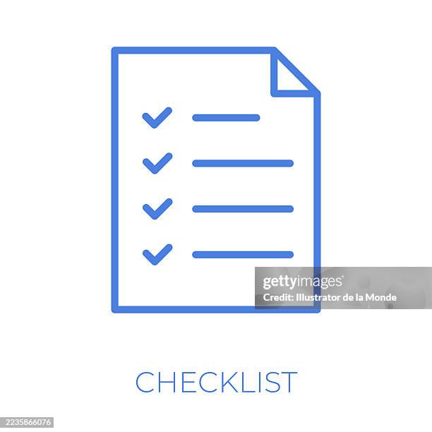 checklist editable stroke vector illustration - checklist icon stock illustrations