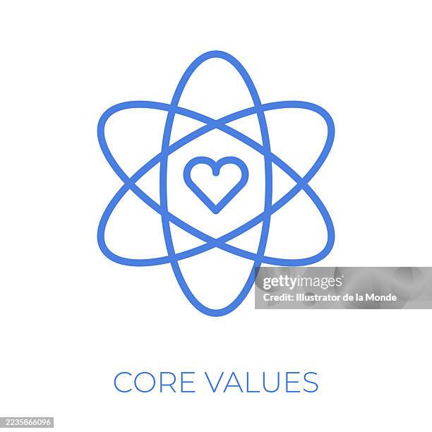 core values editable stroke vector illustration - values icon stock illustrations