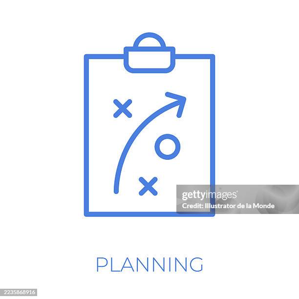 planning editable stroke vector illustration - planning stock illustrations