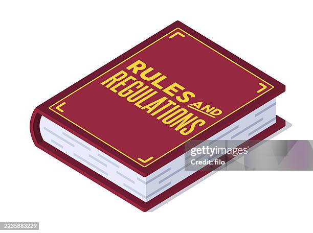 ilustrações de stock, clip art, desenhos animados e ícones de rules and regulations book - regras