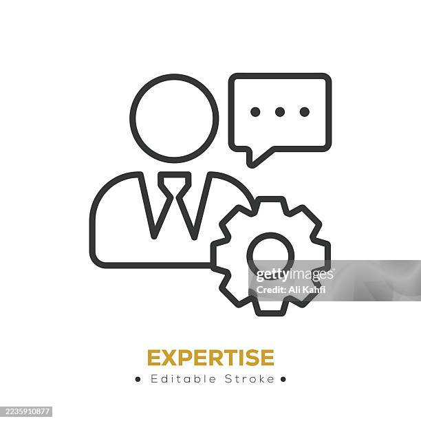 expertise line icon. thin line icon that can be applied anywhere, simple, pixel perfect and modern style - knowledge sharing stock illustrations