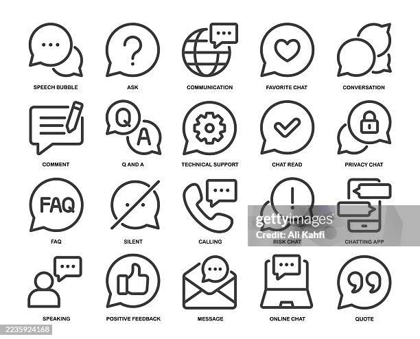 speech bubble icons collection. editable stroke. can be use for web, user interface, infographic, app icons etc. line icon style series - question mark icon editable stock illustrations
