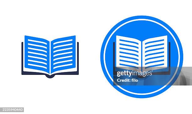 open book or magazine reading learning education circle icon symbol - open dictionary stock illustrations