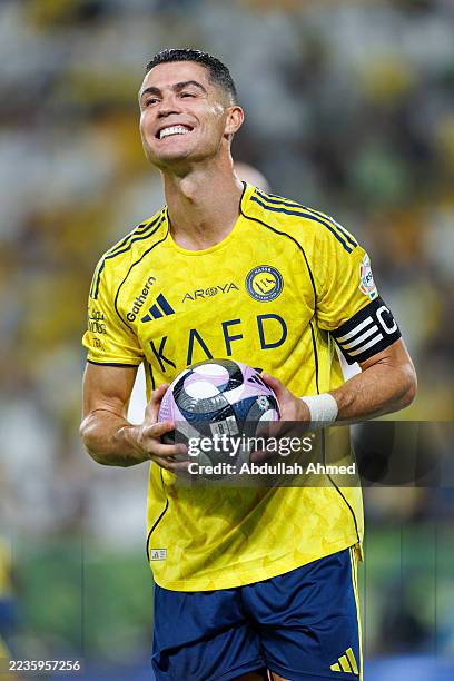 Cristiano Ronaldo of Team Al-Nassr FC during the Saudi Pro League match between Al Nassr and Al Riyadh at Al Awwal Park on September 20, 2025 in...