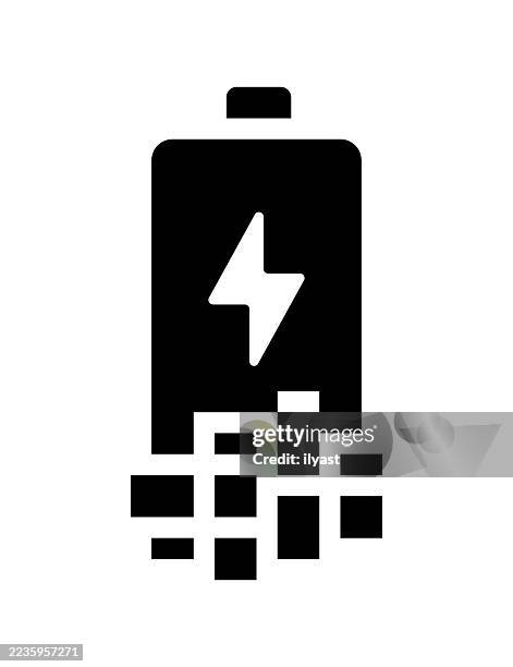 digital transformation icon for battery - lithium stock illustrations