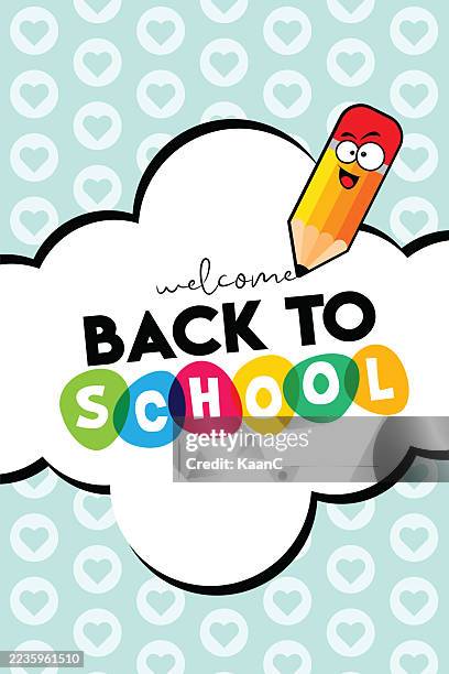back to school lettering on abstract background. vector stock illustration. - elementary school background stock illustrations