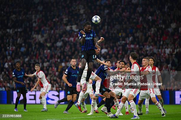 Marcus Thuram of FC Internazionale scores the goal the UEFA Champions League 2025/26 League Phase MD1 match between AFC Ajax and FC Internazionale...