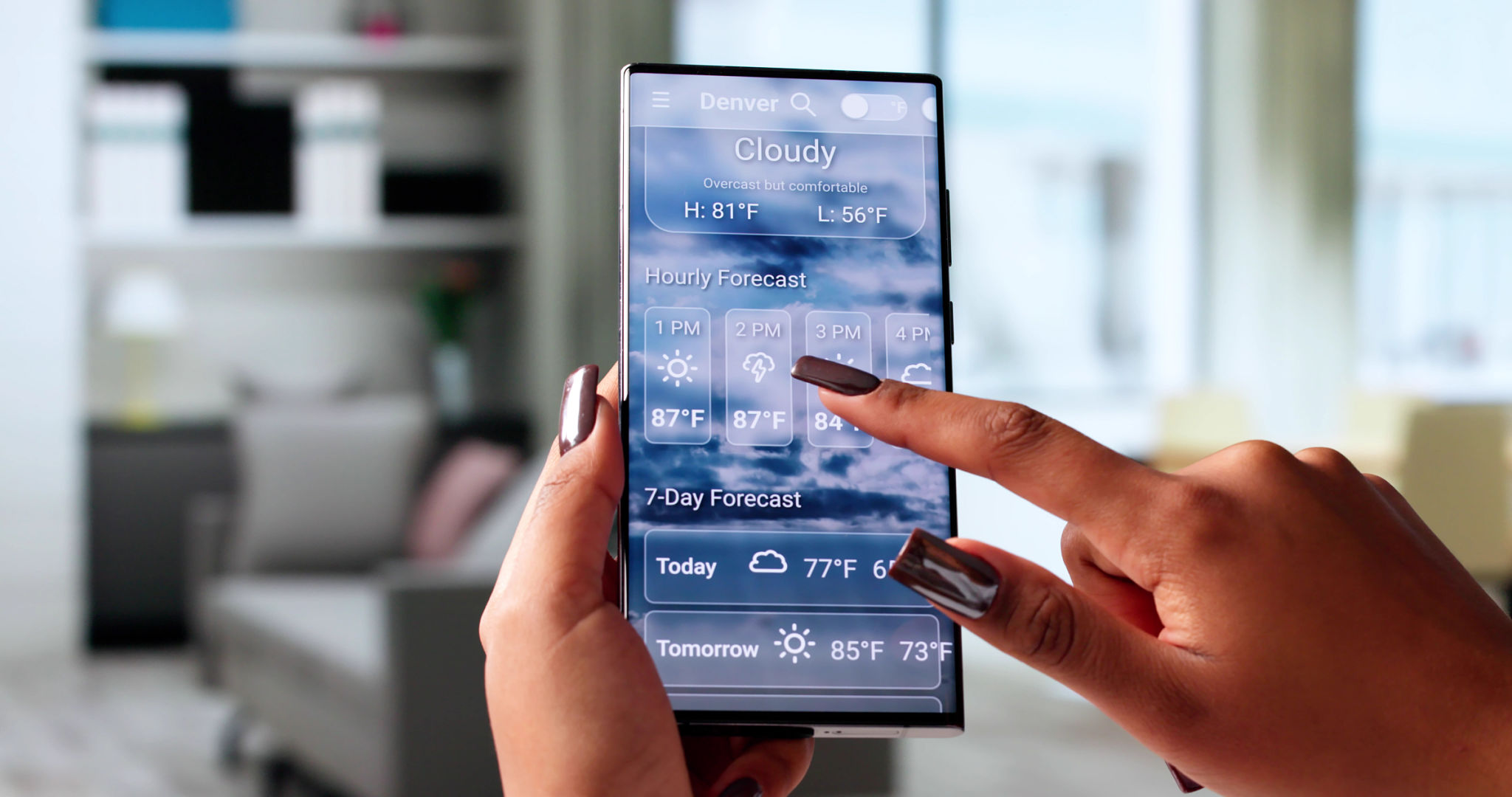 weather app on phone