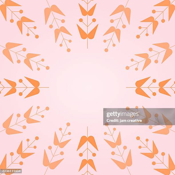 sweet pink retro boho autumn blank background template - eclectic stock illustrations