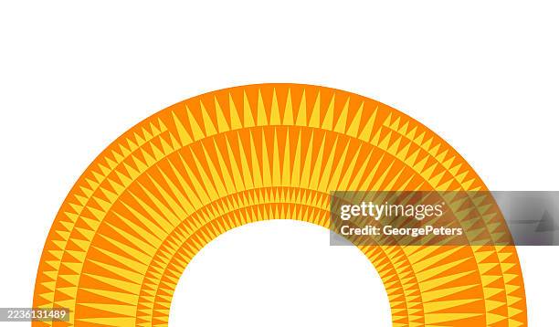 semi-circle border - frame and sunbeams - energy efficient heating stock illustrations