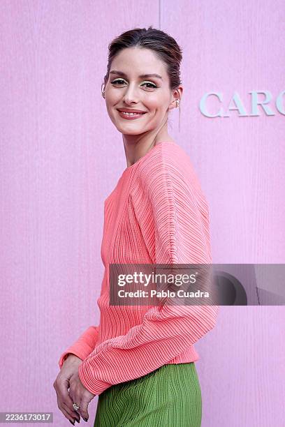 Olivia Palermo attends a photocall ahead of the Carolina Herrera Spring/Summer 2026 Fashion Show at Plaza Mayor on September 18, 2025 in Madrid,...