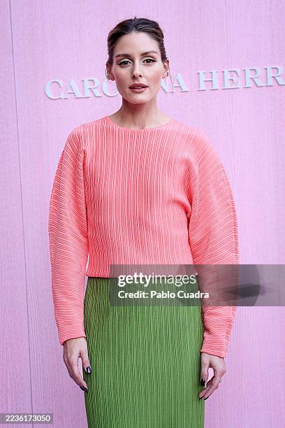 Olivia Palermo attends a photocall ahead of the Carolina Herrera Spring/Summer 2026 Fashion Show at Plaza Mayor on September 18, 2025 in Madrid,...