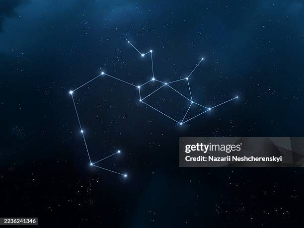 Sagittarius constellation in the sky. Zodiac sign.