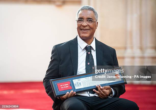 Boxer Michael Watson poses after receiving the Freedom of the City of London in a ceremony at the Guildhall. Picture date: Monday September 22, 2025.
