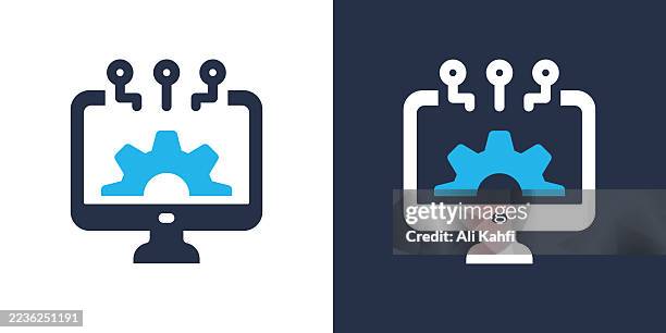 information technology glyph solid icon. solid icon that can be applied anywhere, simple, pixel perfect and modern style. - saas stock illustrations