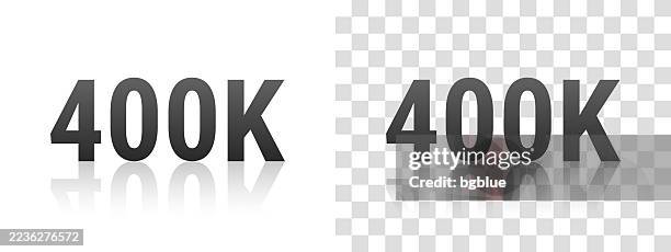 400k - text with reflection on transparent background - mirror reflection vector stock illustrations