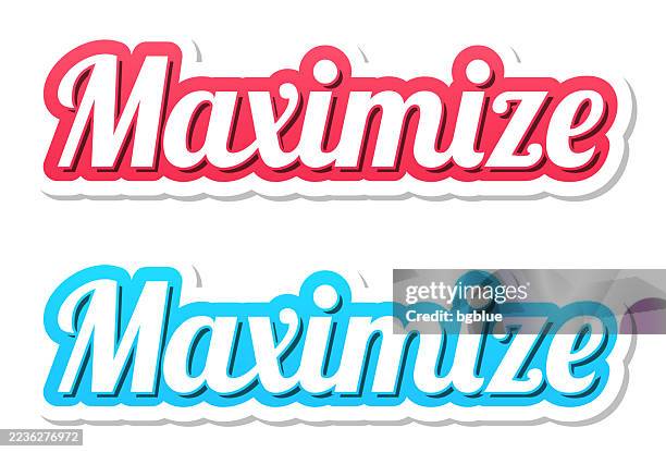 maximize - 3d text in red and blue on white background - maximize stock illustrations
