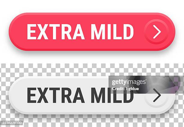 extra mild - 3d click web buttons on blank background - mold stock illustrations