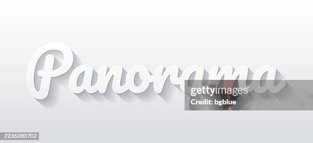 panorama - flat design with paper cut effect on blank background - 360 view city stock illustrations
