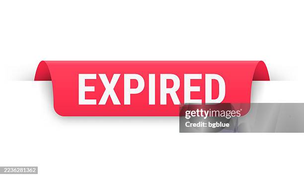 illustrations, cliparts, dessins animés et icônes de expiré - bannière rouge, marque-page, ruban, étiquette sur fond blanc - banderole-signalisation