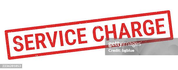 service charge - roter stempel auf weißem hintergrund - kabelloses-laden-von-gerät-zu-gerät stock-grafiken, -clipart, -cartoons und -symbole