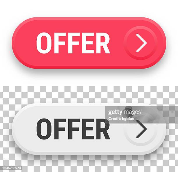 offer - 3d click web buttons on blank background - bid stock illustrations