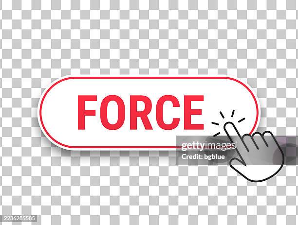 force - 3d click web button with hand cursor on blank background - border force officers stock illustrations