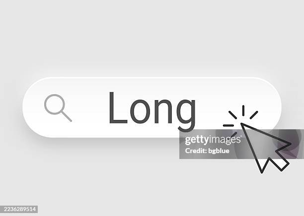long - search bar with cursor on blank background - long arrow stock illustrations
