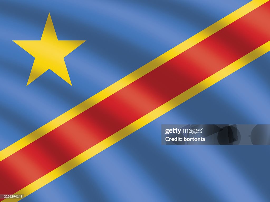 Repubblica Democratica del Congo che sventola la bandiera dell'Africa
