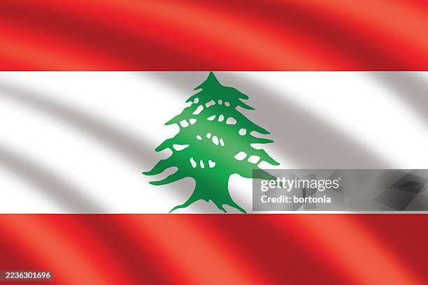 libanon kräuseln wehende flagge des nahen ostens - zeder stock-grafiken, -clipart, -cartoons und -symbole