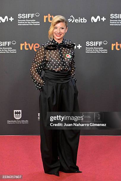 Najwa Nimri attends the opening ceremony during the 73rd San Sebastian International Film Festival at Kursaal, San Sebastian on September 19, 2025 in...