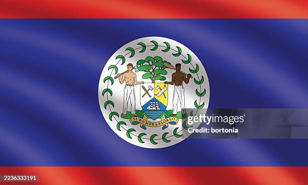 belize rippling flying americas flag - belize flag stock illustrations