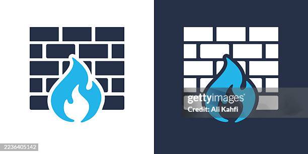 firewall glyph solid icon. solid icon that can be applied anywhere, simple, pixel perfect and modern style. - firewall stock illustrations