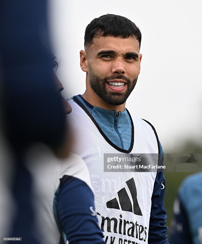 Arsenal Training David Raya of Arsenal during a training session at Sobha Realty... News ...