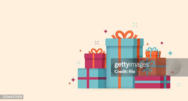 urlaubsgeschenkkarte abstrakter moderner hintergrund - geschenktüte einwickelpapier stock-grafiken, -clipart, -cartoons und -symbole