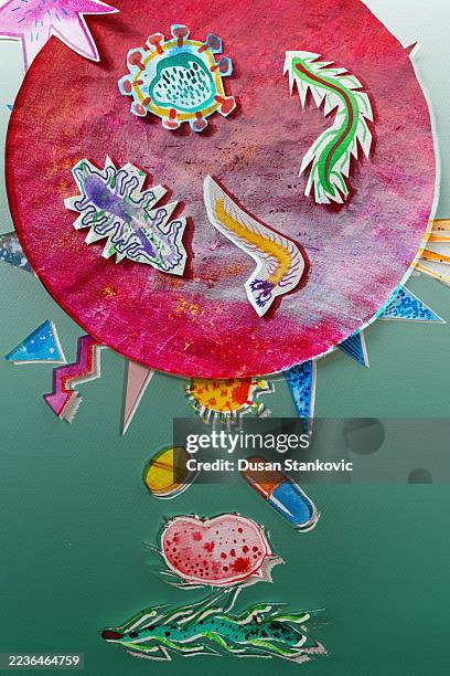 ilustrações de stock, clip art, desenhos animados e ícones de virus and medicine - organismo acidófilo