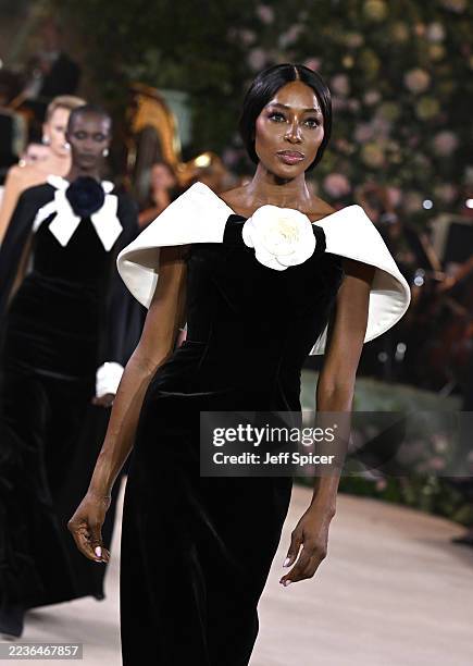 Naomi Campbell walks the runway at the Richard Quinn show during London Fashion Week September 2025 at St John's Smith Square on September 20, 2025...