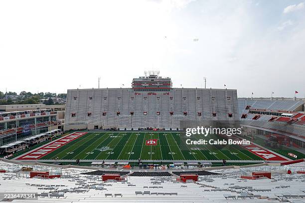 General view of Memorial Stadium before the game between the Indiana Hoosiers and Illinois Fighting Illini on September 20, 2025 in Bloomington,...