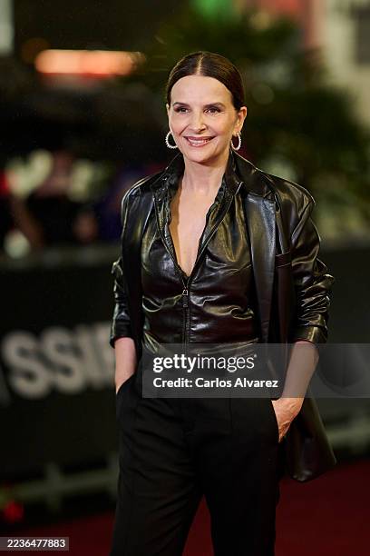 Juliette Binoche attends the "In-I In Motion" red carpet during the 73rd San Sebastian International Film Festival at Victoria Eugenia Theater on...