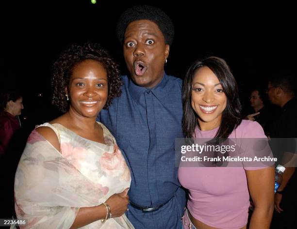 Bernie Mac with wife Rhonda and TV wife Kaleeta Smith at the "Bernie Mac Show" season premiere party at Reign restaurant in Beverly Hills, Ca.,...