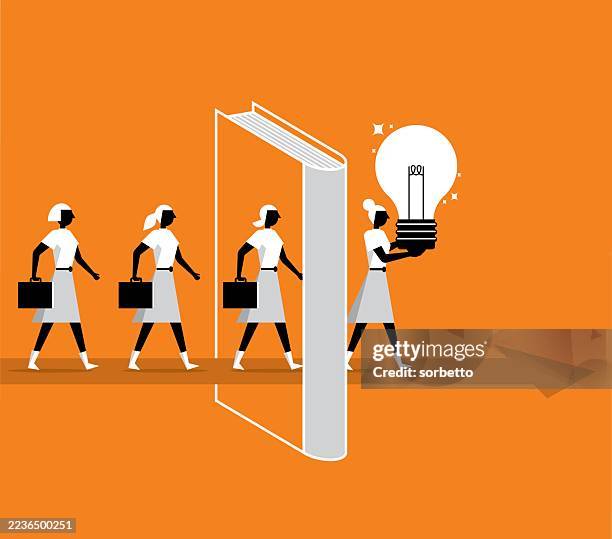 improvement - businesswoman - school gate stock illustrations