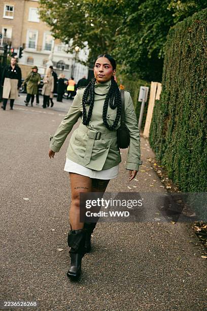 Streetstyle during London RTW Spring Fashion Week 2026 on September 22, 2025 in London, United Kingdom.